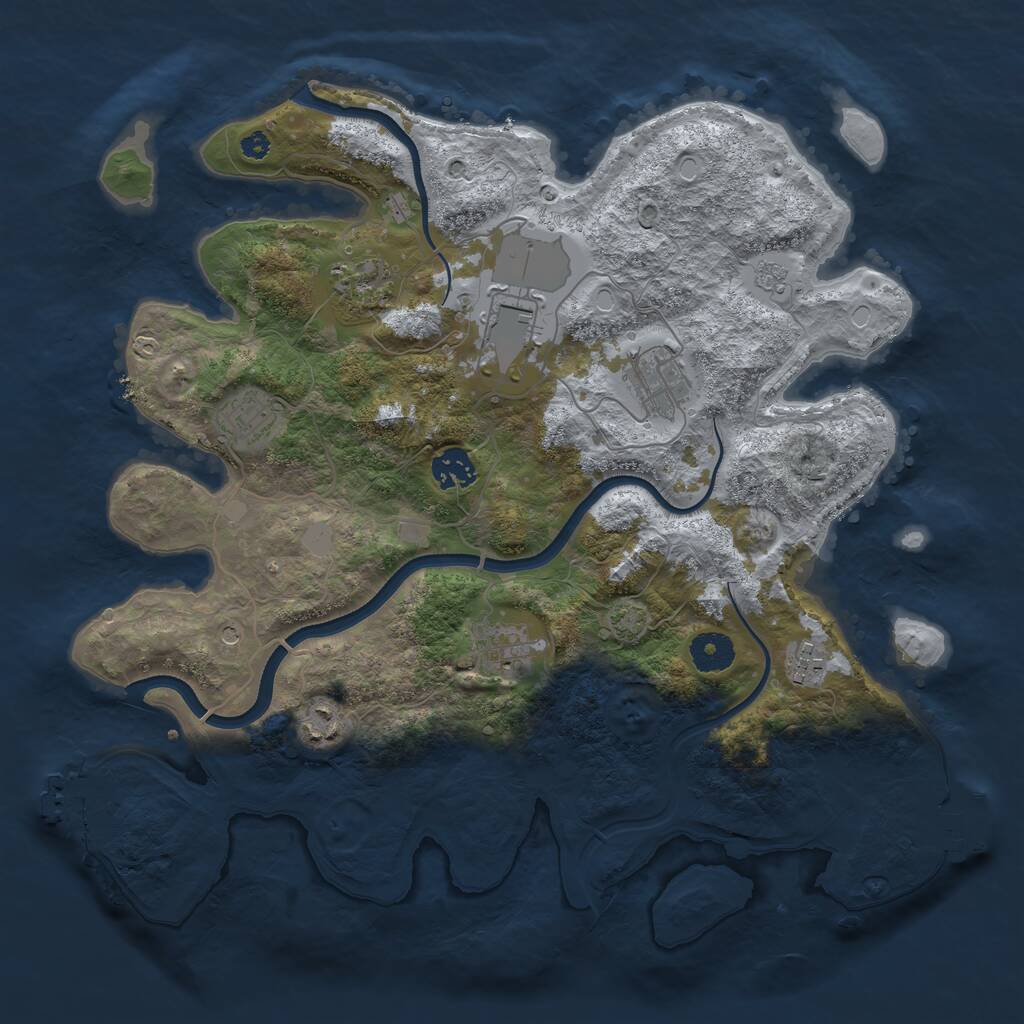 Rust Map: Procedural Map, Size: 3650, Seed: 50662, 14 Monuments