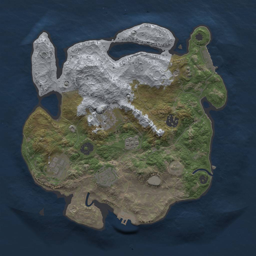 Rust Map: Procedural Map, Size: 3000, Seed: 1180407276, 14 Monuments