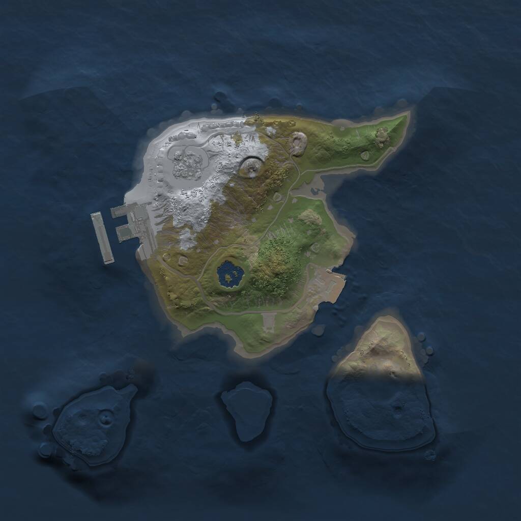 Rust Map: Procedural Map, Size: 2000, Seed: 1110201747, 3 Monuments