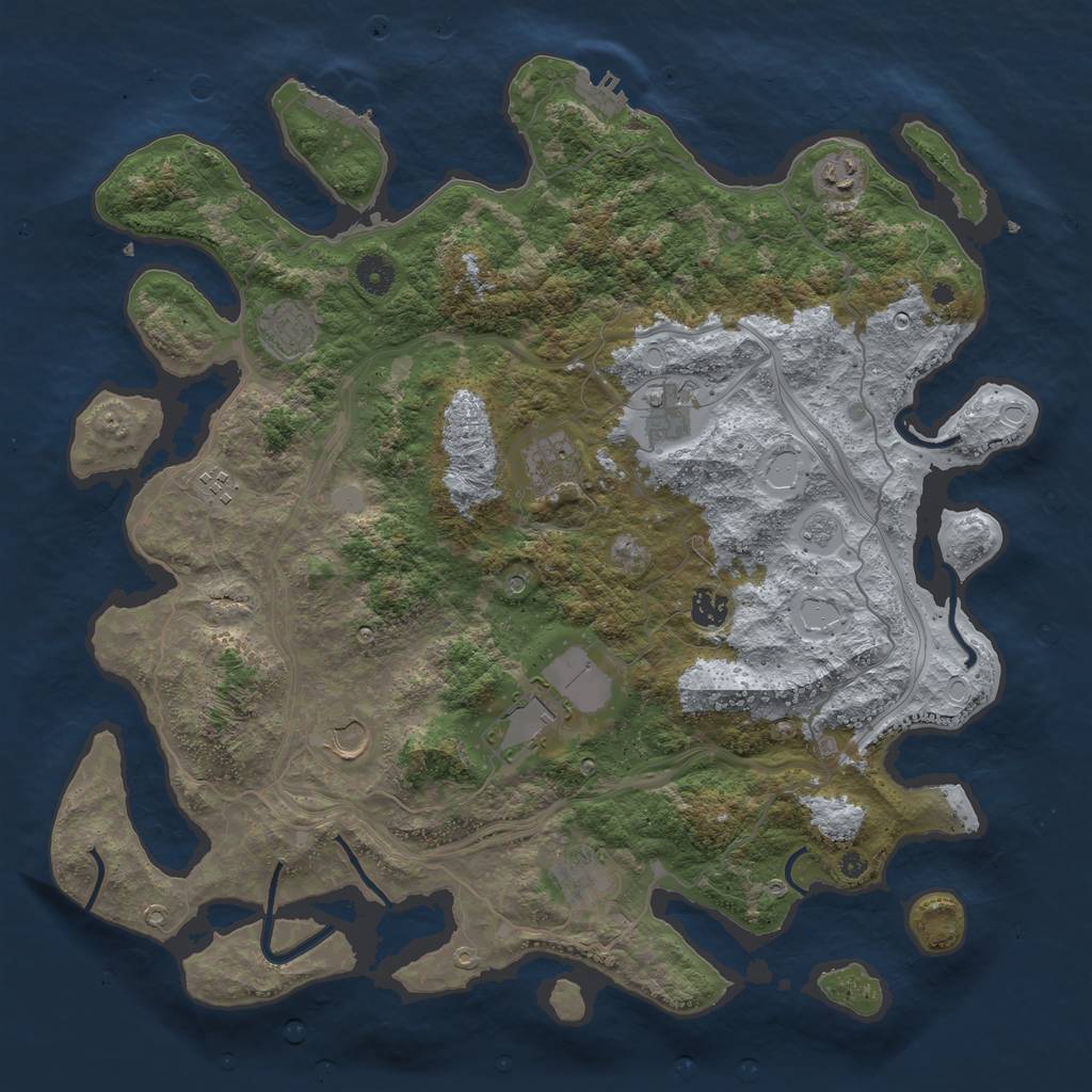 Rust Map: Procedural Map, Size: 4250, Seed: 216900501, 18 Monuments