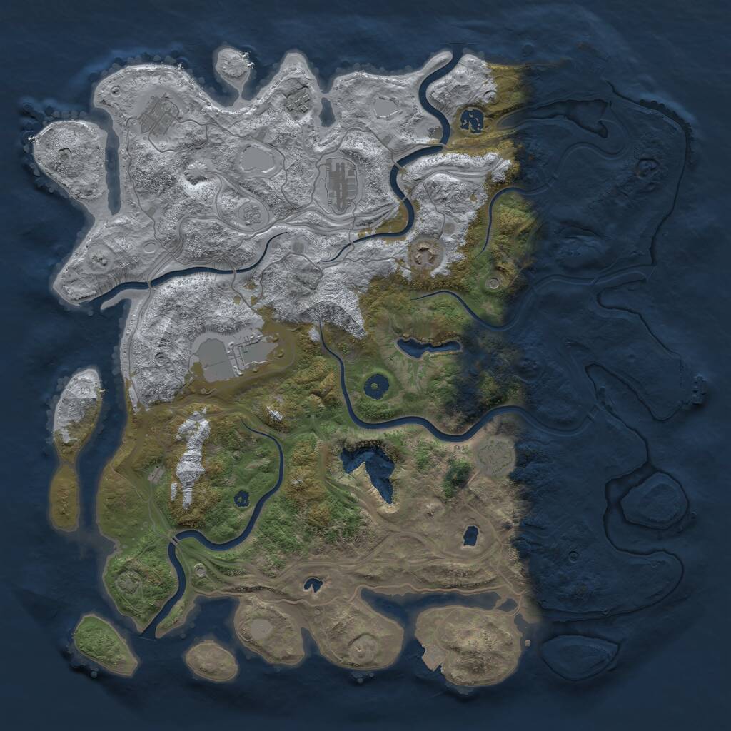 Rust Map: Procedural Map, Size: 4500, Seed: 354012600, 13 Monuments