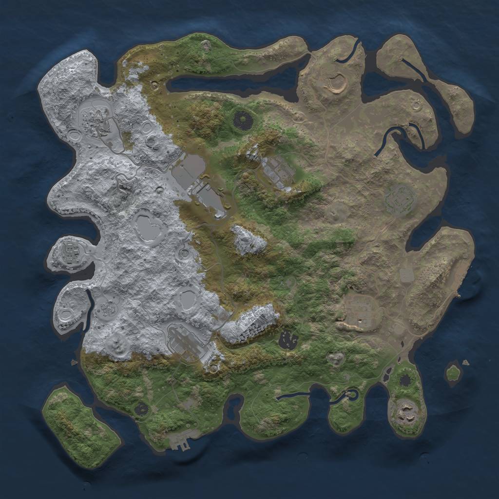 Rust Map: Procedural Map, Size: 3800, Seed: 48512, 19 Monuments
