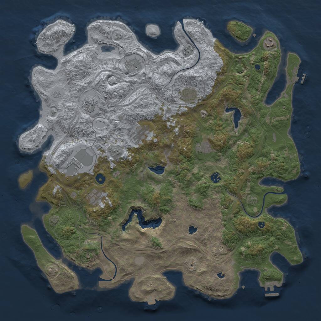 Rust Map: Procedural Map, Size: 4800, Seed: 1450676083, 16 Monuments