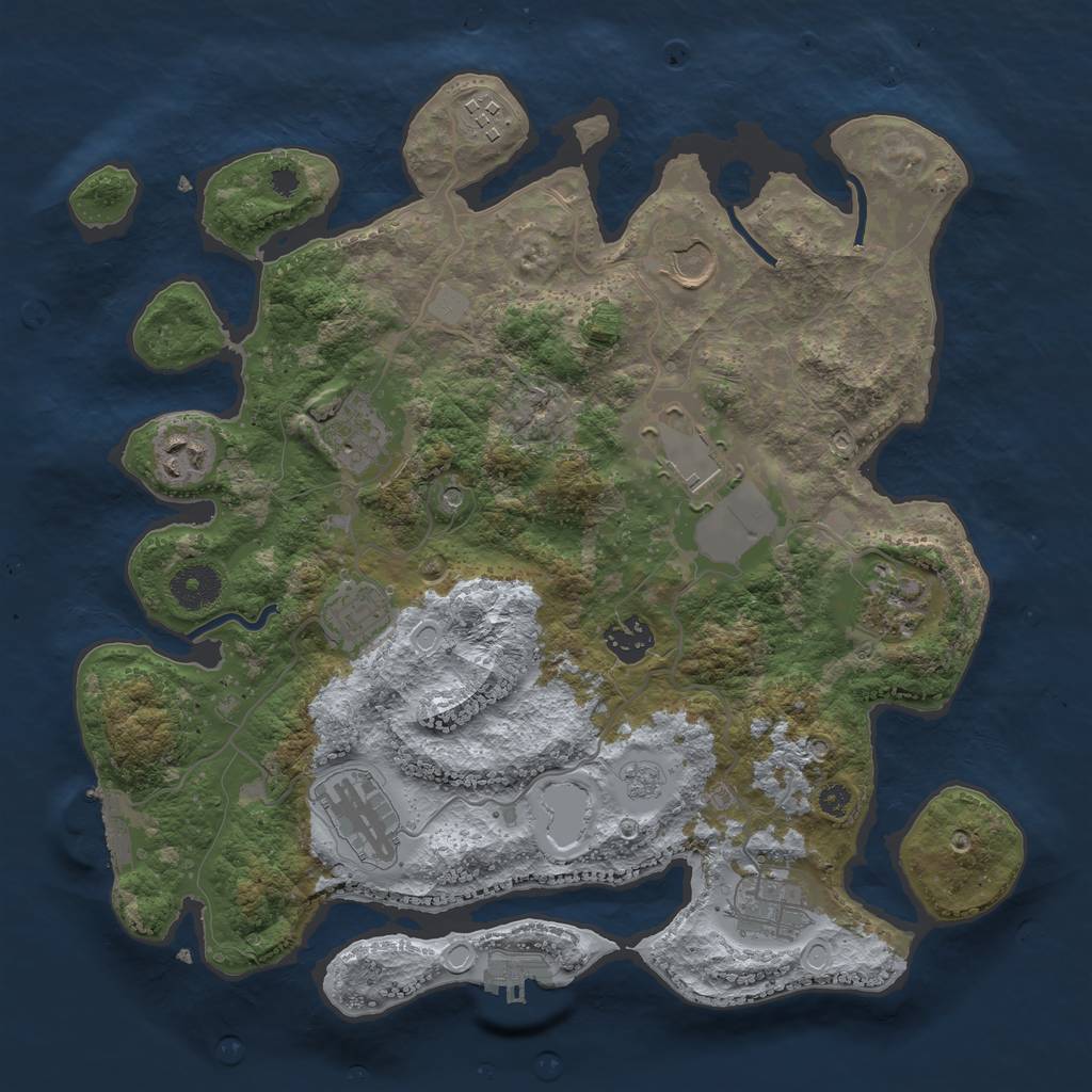 Rust Map: Procedural Map, Size: 3500, Seed: 1773910860, 19 Monuments