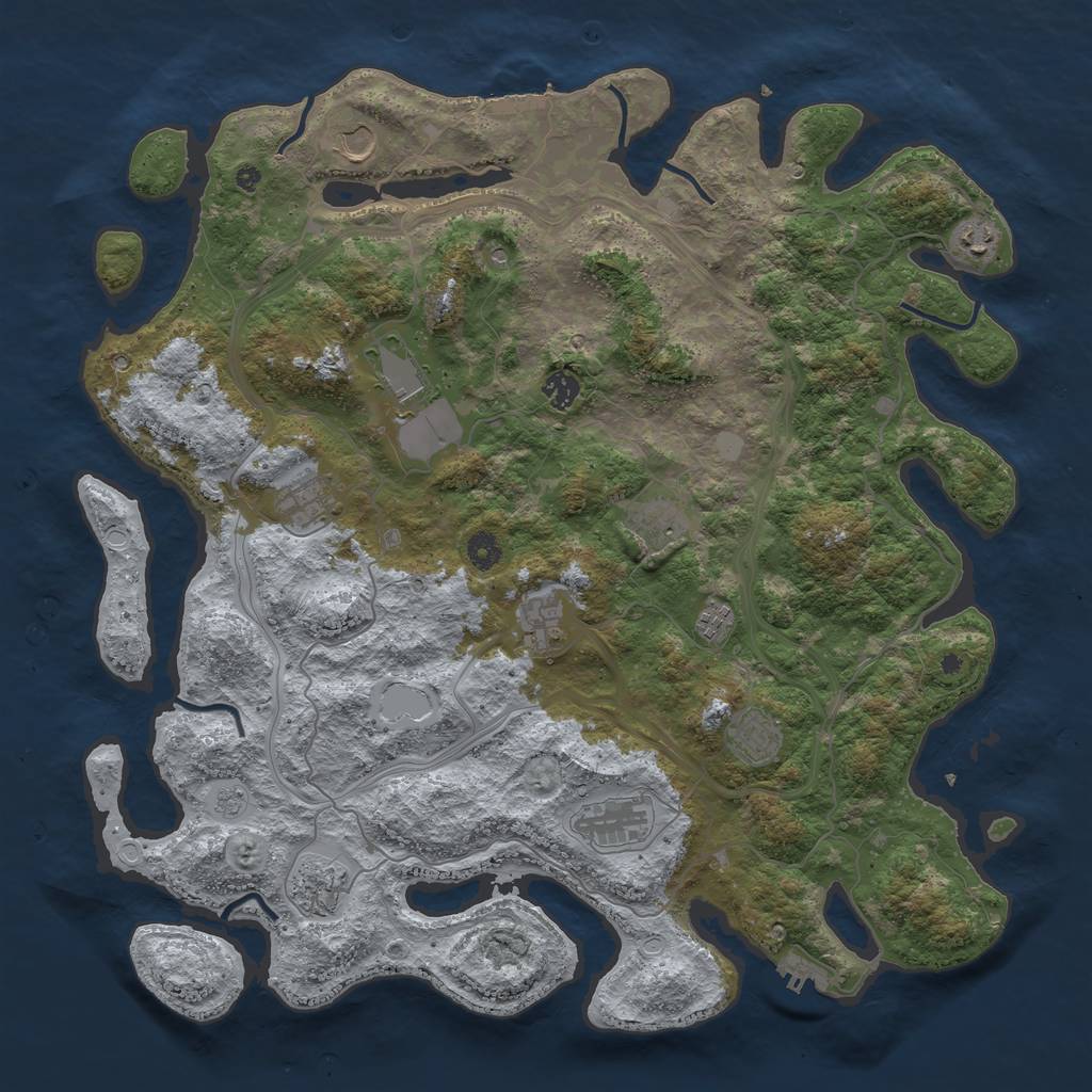 Rust Map: Procedural Map, Size: 4500, Seed: 1514999098, 20 Monuments
