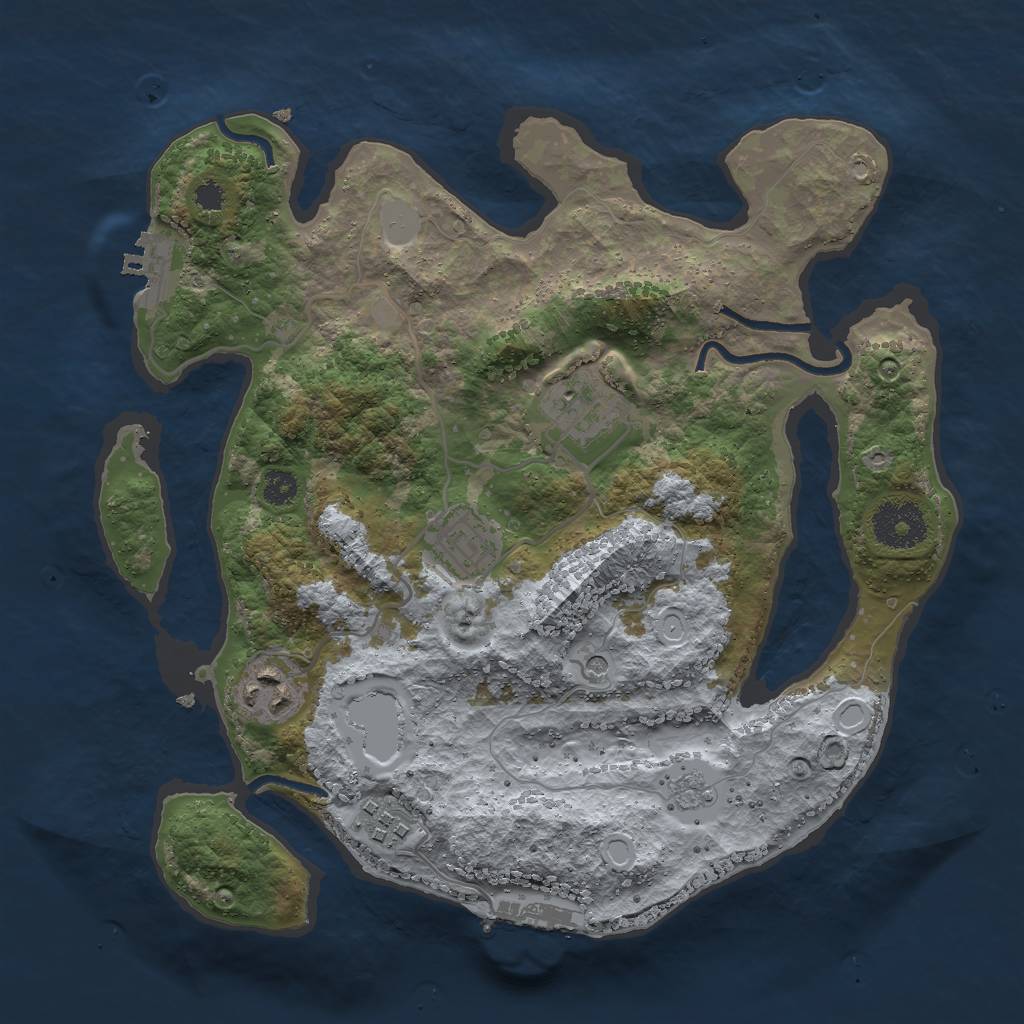Rust Map: Procedural Map, Size: 3000, Seed: 32569564, 13 Monuments