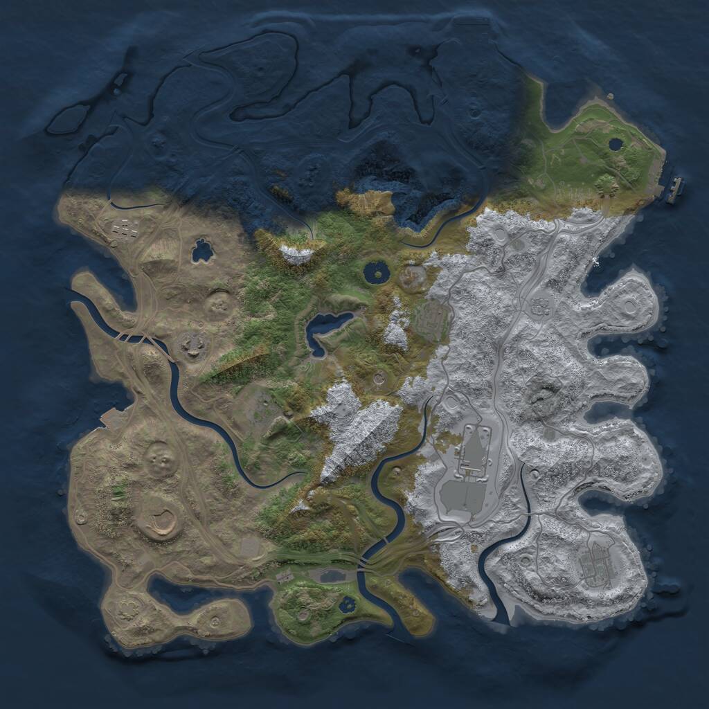 Rust Map: Procedural Map, Size: 4250, Seed: 1286043717, 13 Monuments