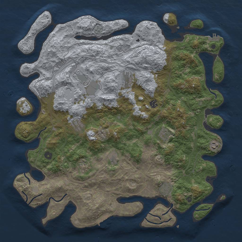 Rust Map: Procedural Map, Size: 4500, Seed: 803806358, 19 Monuments