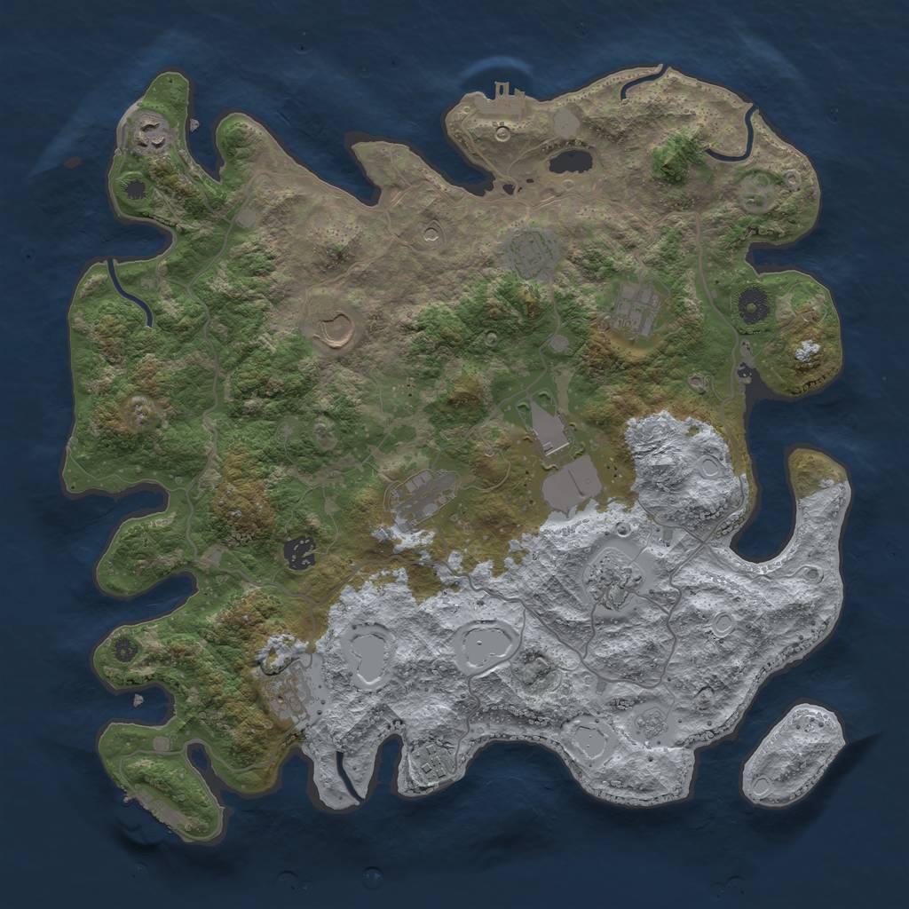 Rust Map: Procedural Map, Size: 4000, Seed: 73519, 19 Monuments