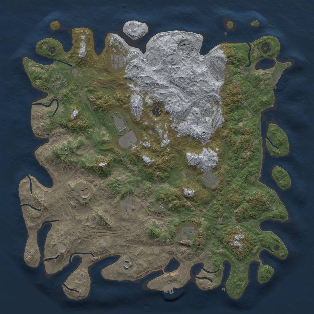 Rust Map: Procedural Map, Size: 4500, Seed: 1948530162, 20 Monuments