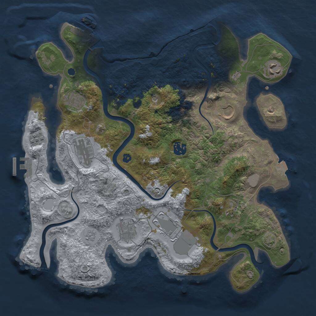 Rust Map: Procedural Map, Size: 3500, Seed: 24564651, 15 Monuments