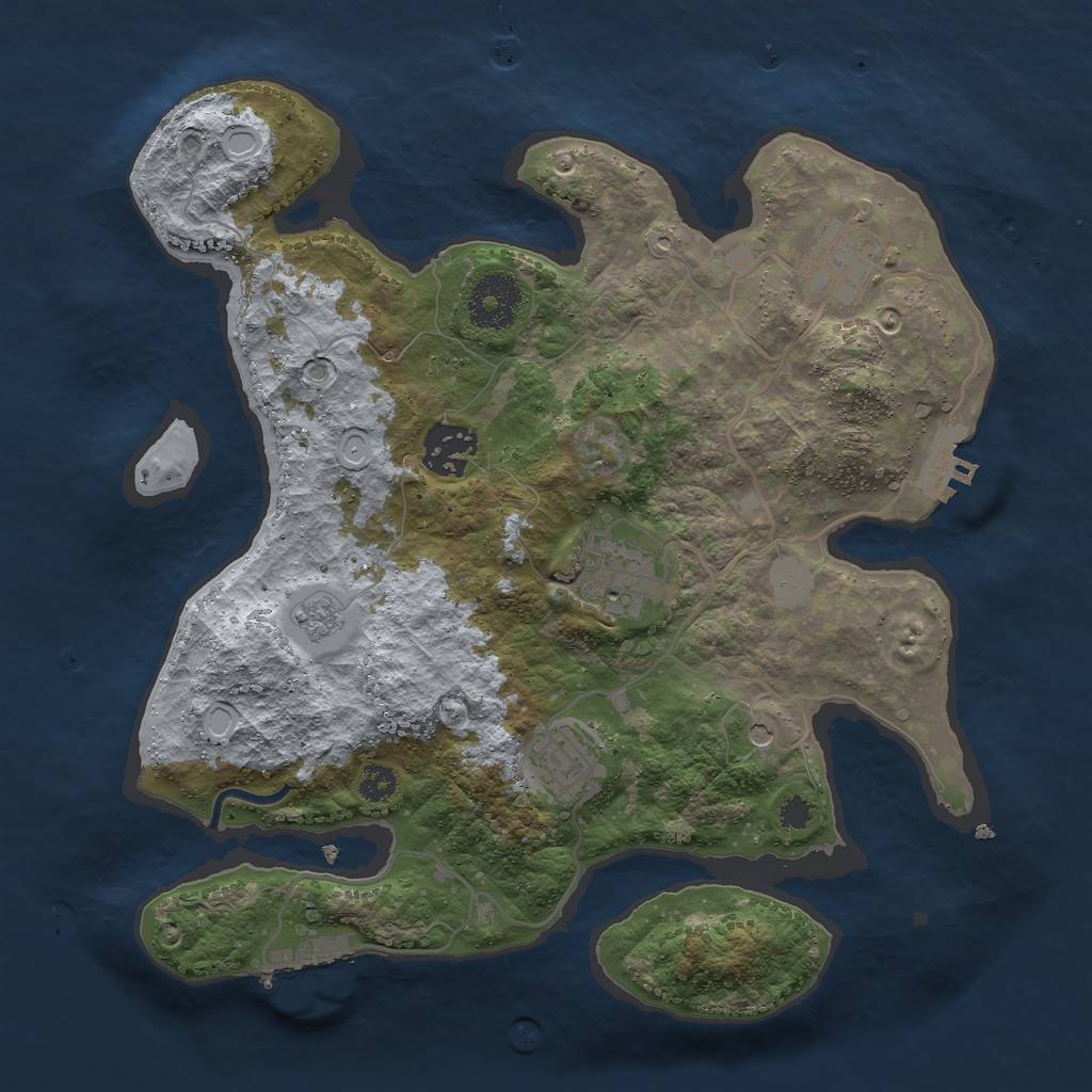 Rust Map: Procedural Map, Size: 3000, Seed: 2751, 13 Monuments