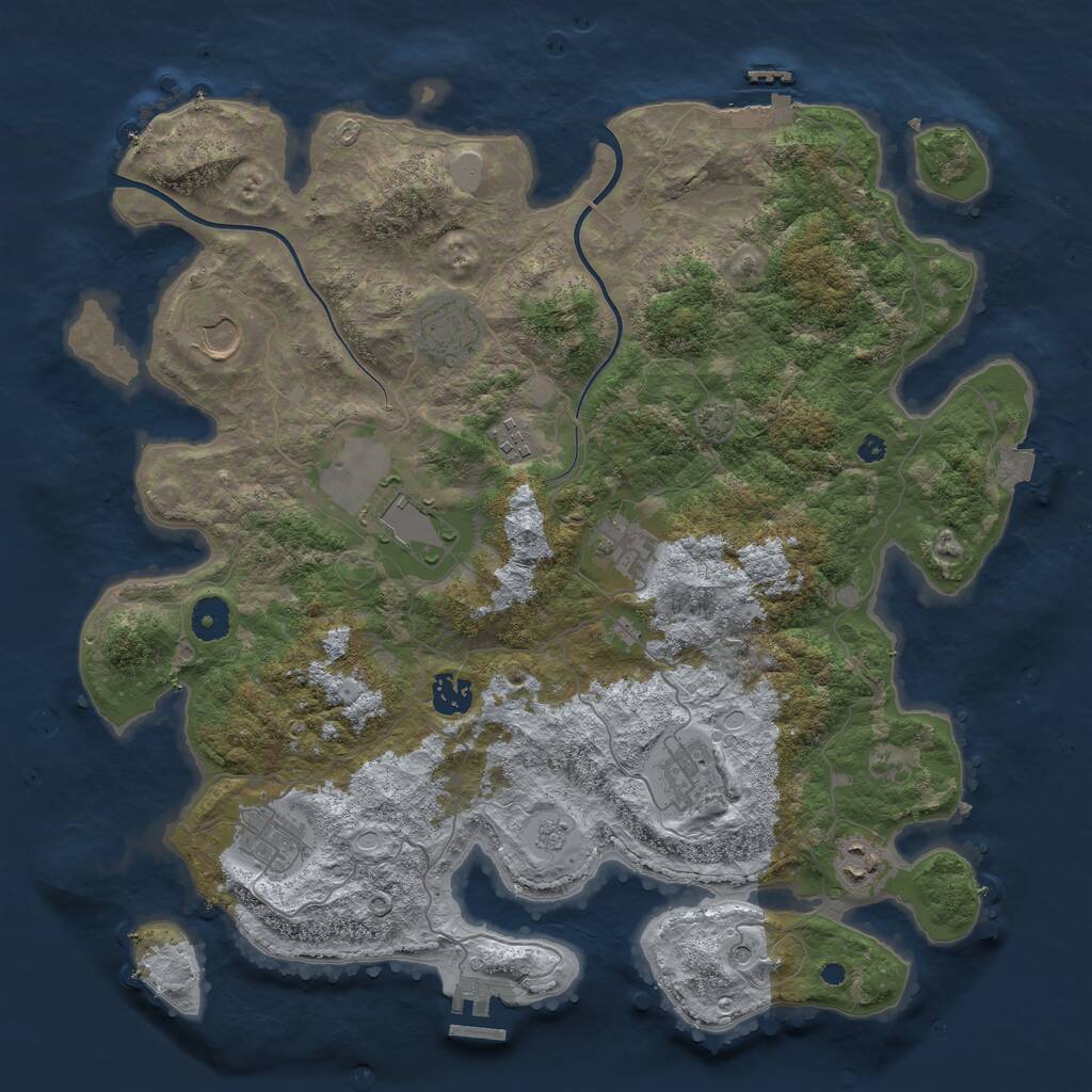 Rust Map: Procedural Map, Size: 3900, Seed: 9789784, 15 Monuments