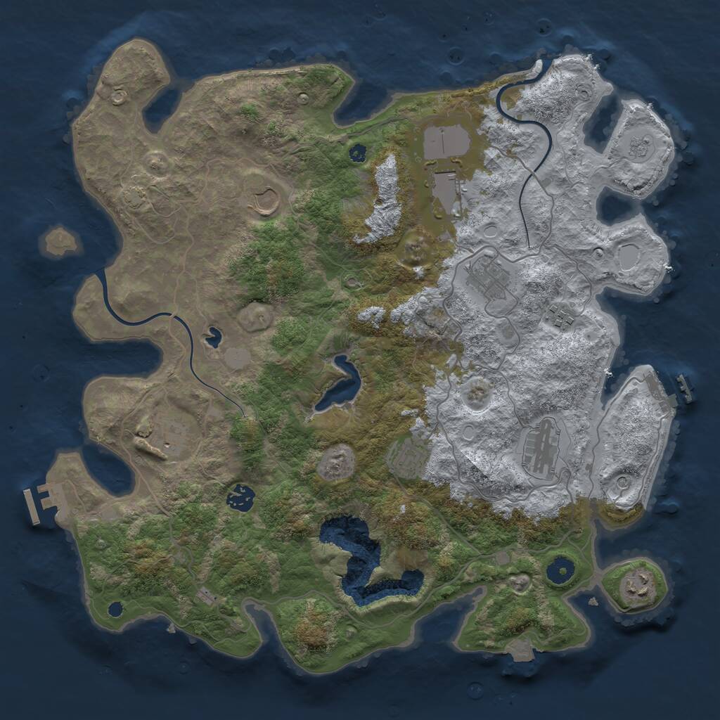 Rust Map: Procedural Map, Size: 4000, Seed: 1971520958, 15 Monuments