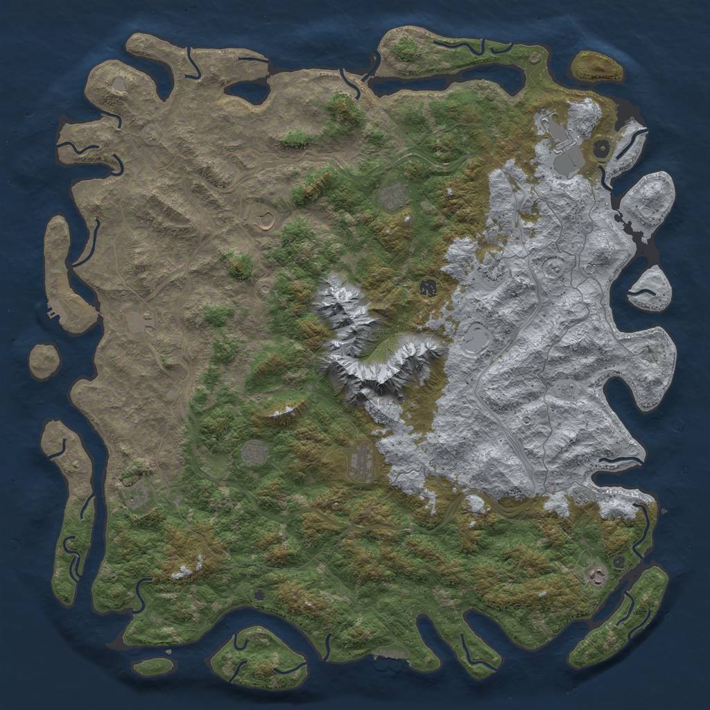 Rust Map: Procedural Map, Size: 6000, Seed: 63856116, 20 Monuments