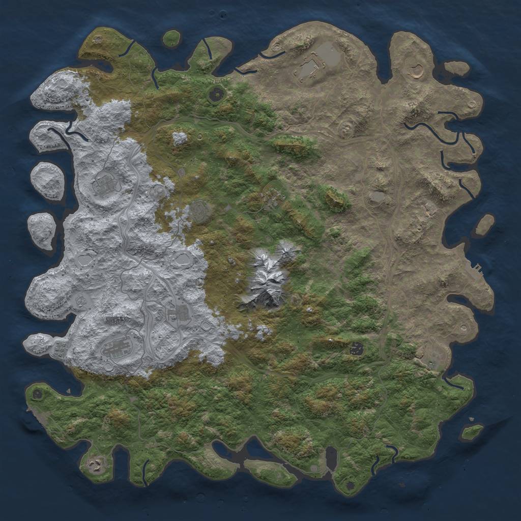 Rust Map: Procedural Map, Size: 5550, Seed: 6543211, 20 Monuments