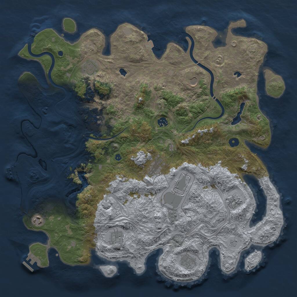 Rust Map: Procedural Map, Size: 4550, Seed: 1998888888, 17 Monuments