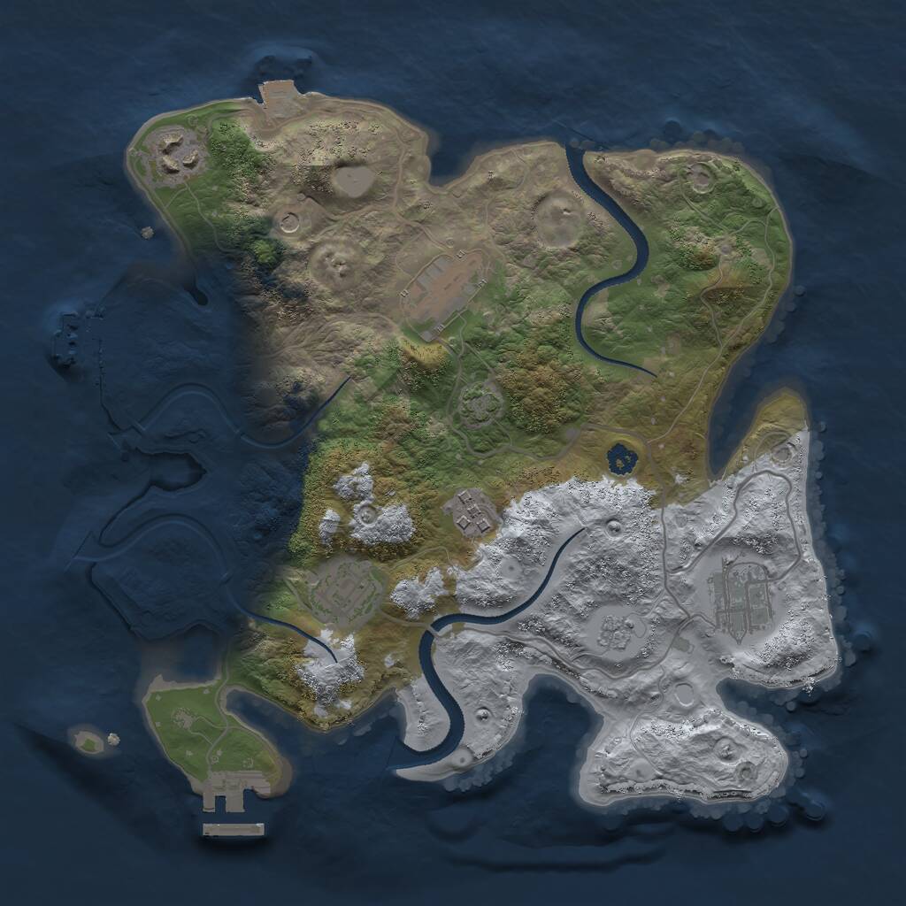 Rust Map: Procedural Map, Size: 3000, Seed: 94422390, 11 Monuments