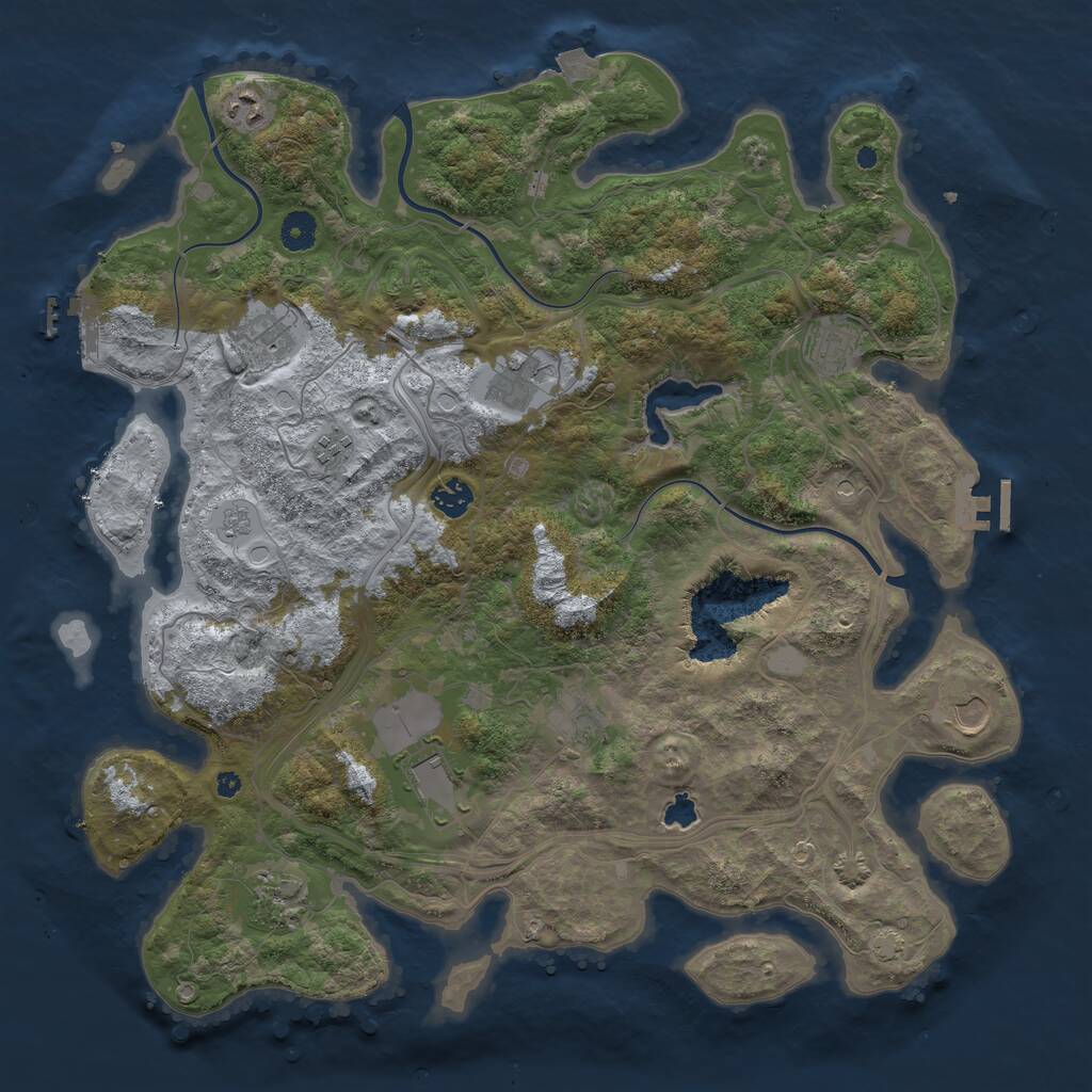 Rust Map: Procedural Map, Size: 4250, Seed: 932213083, 16 Monuments