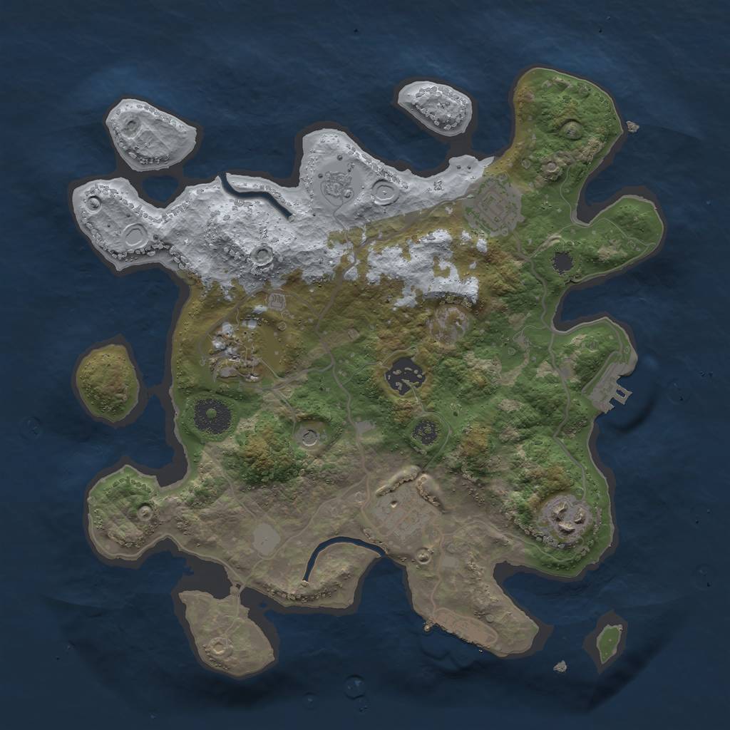 Rust Map: Procedural Map, Size: 3000, Seed: 565663428, 14 Monuments