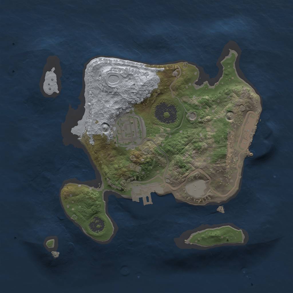 Rust Map: Procedural Map, Size: 2000, Seed: 653495, 8 Monuments