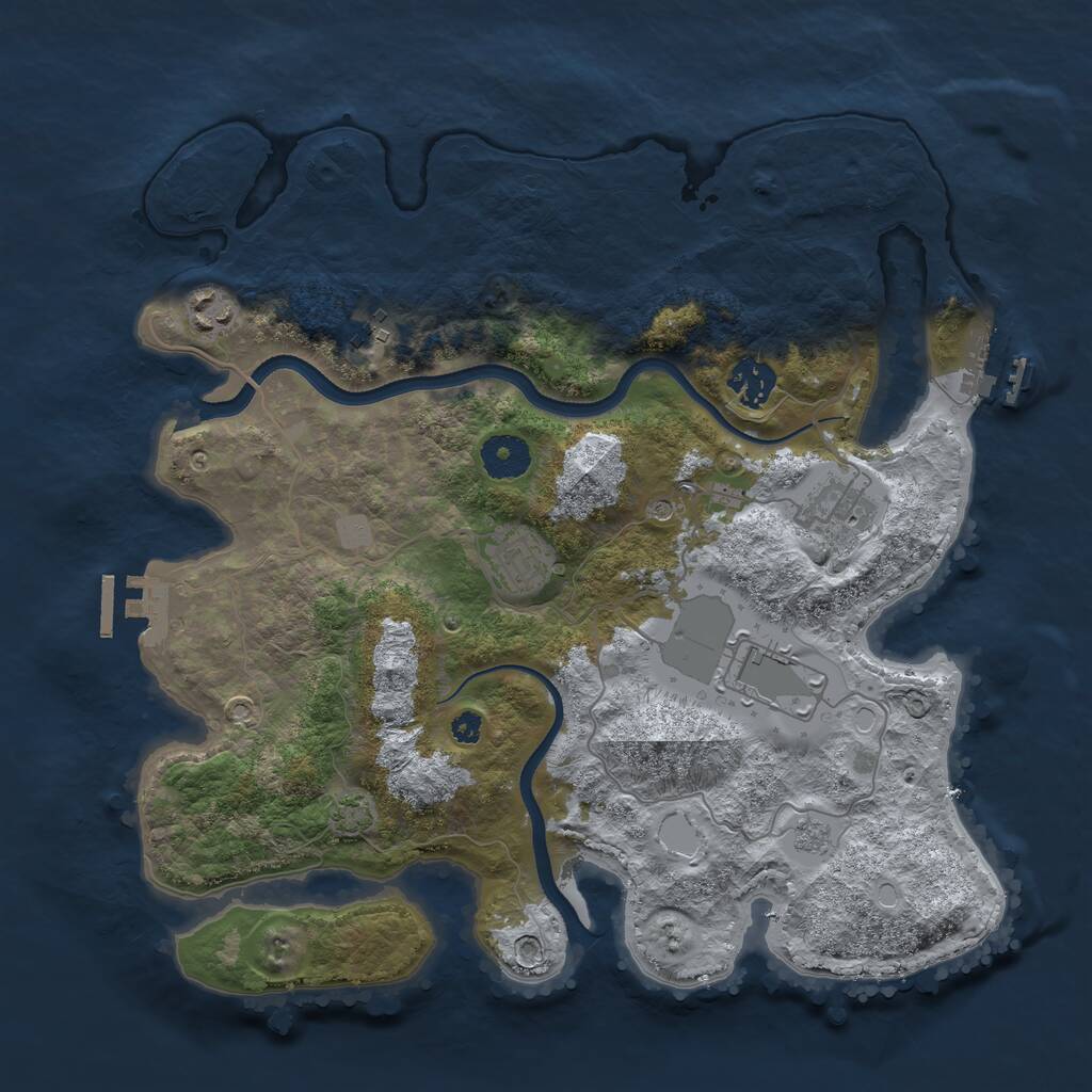 Rust Map: Procedural Map, Size: 3500, Seed: 163512, 12 Monuments