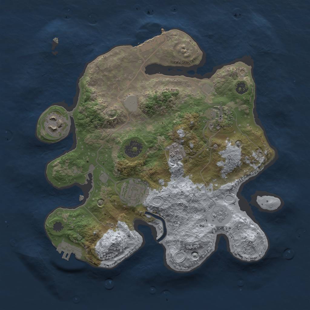 Rust Map: Procedural Map, Size: 2700, Seed: 653494, 12 Monuments