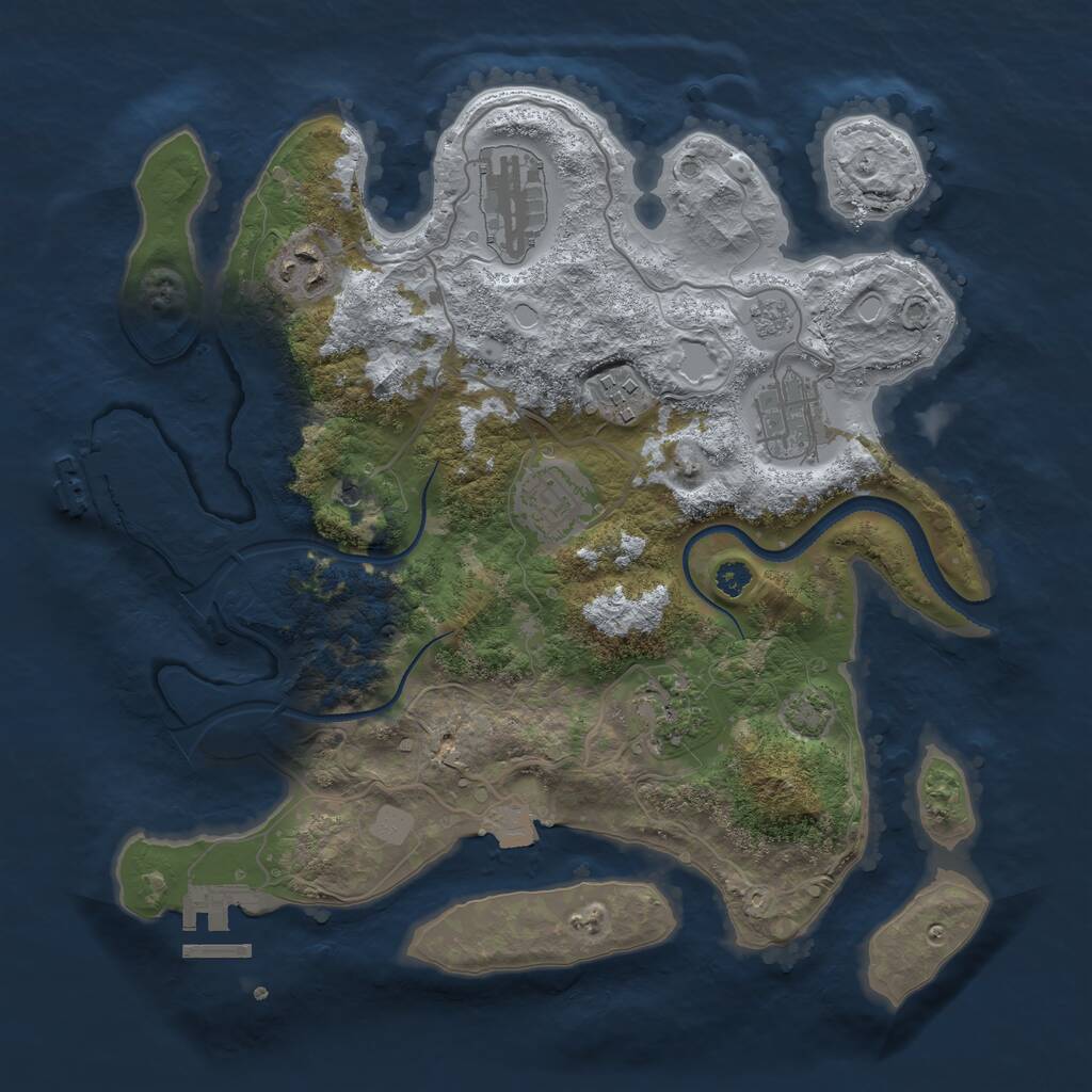 Rust Map: Procedural Map, Size: 3200, Seed: 218995, 12 Monuments