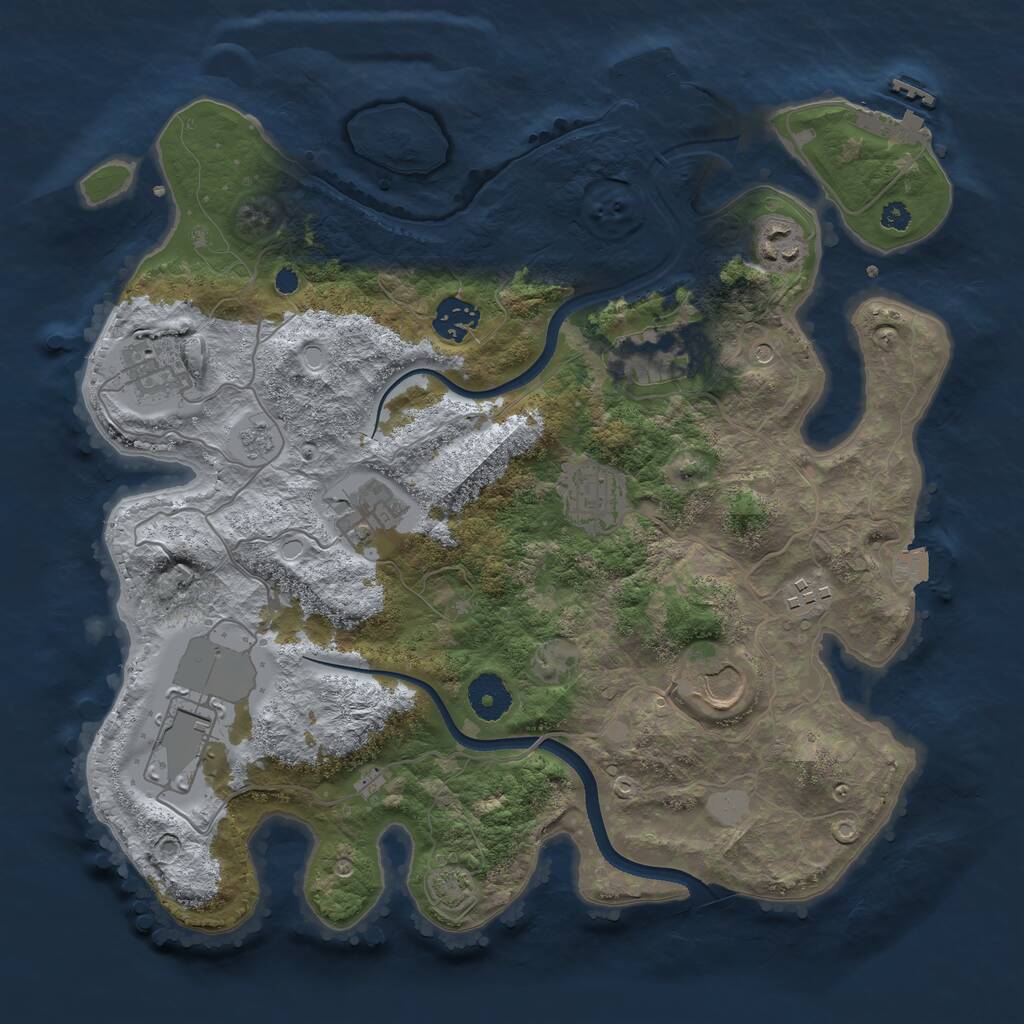 Rust Map: Procedural Map, Size: 3500, Seed: 963919142, 15 Monuments