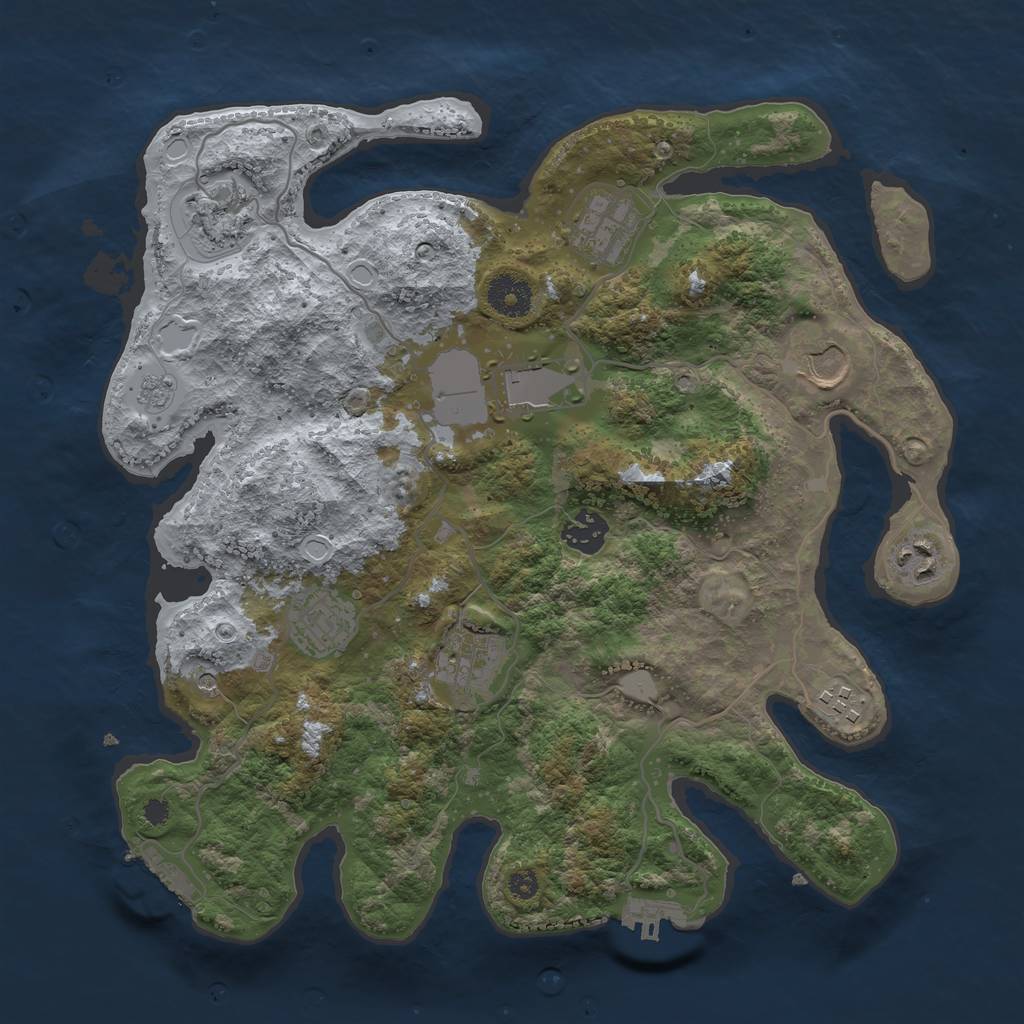Rust Map: Procedural Map, Size: 3500, Seed: 5863189, 18 Monuments