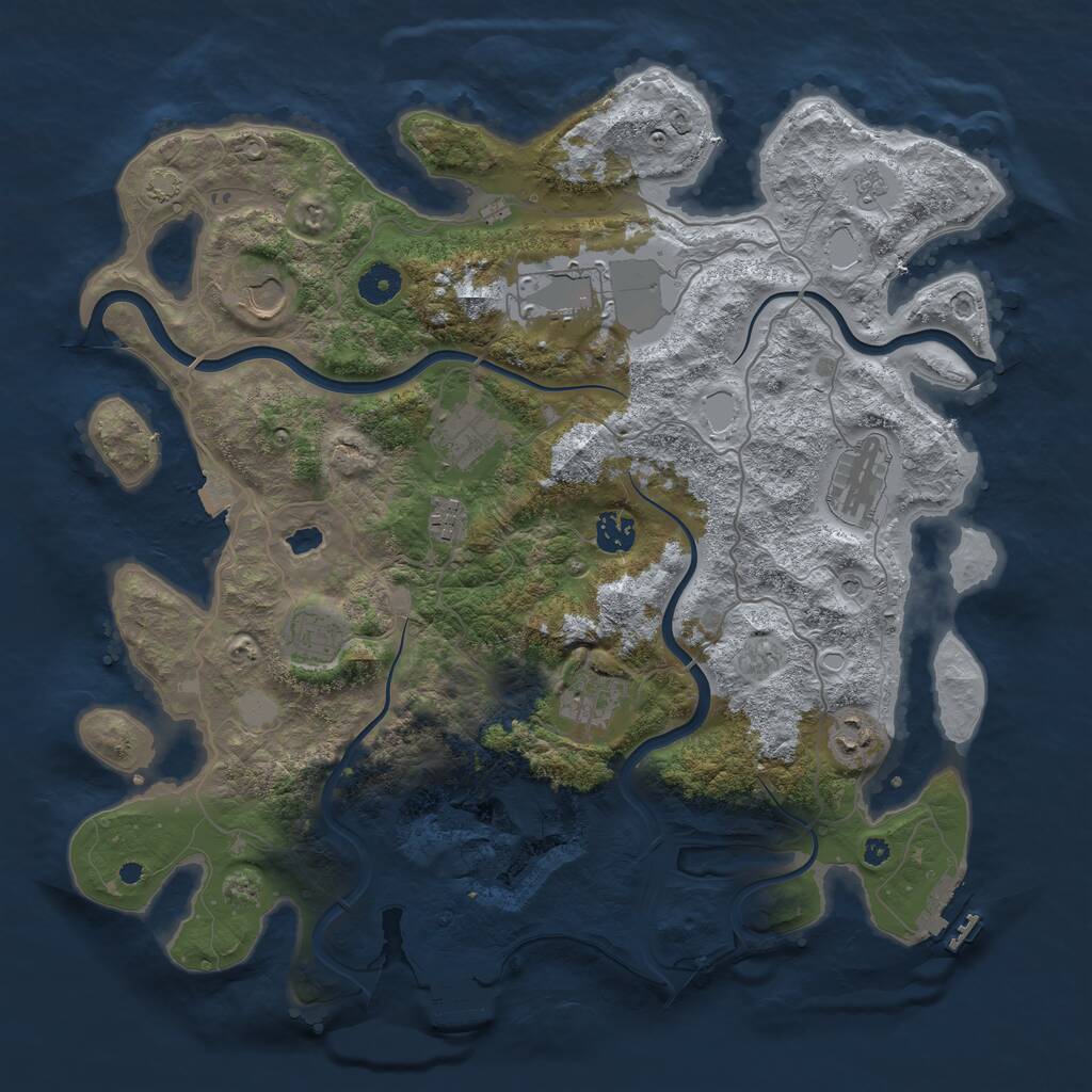 Rust Map: Procedural Map, Size: 4000, Seed: 1677290495, 15 Monuments