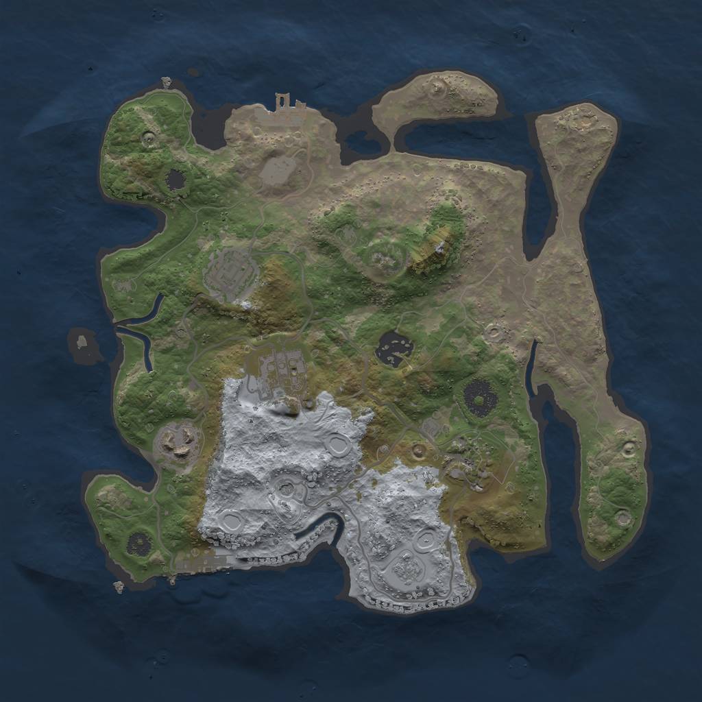 Rust Map: Procedural Map, Size: 3000, Seed: 37193, 14 Monuments