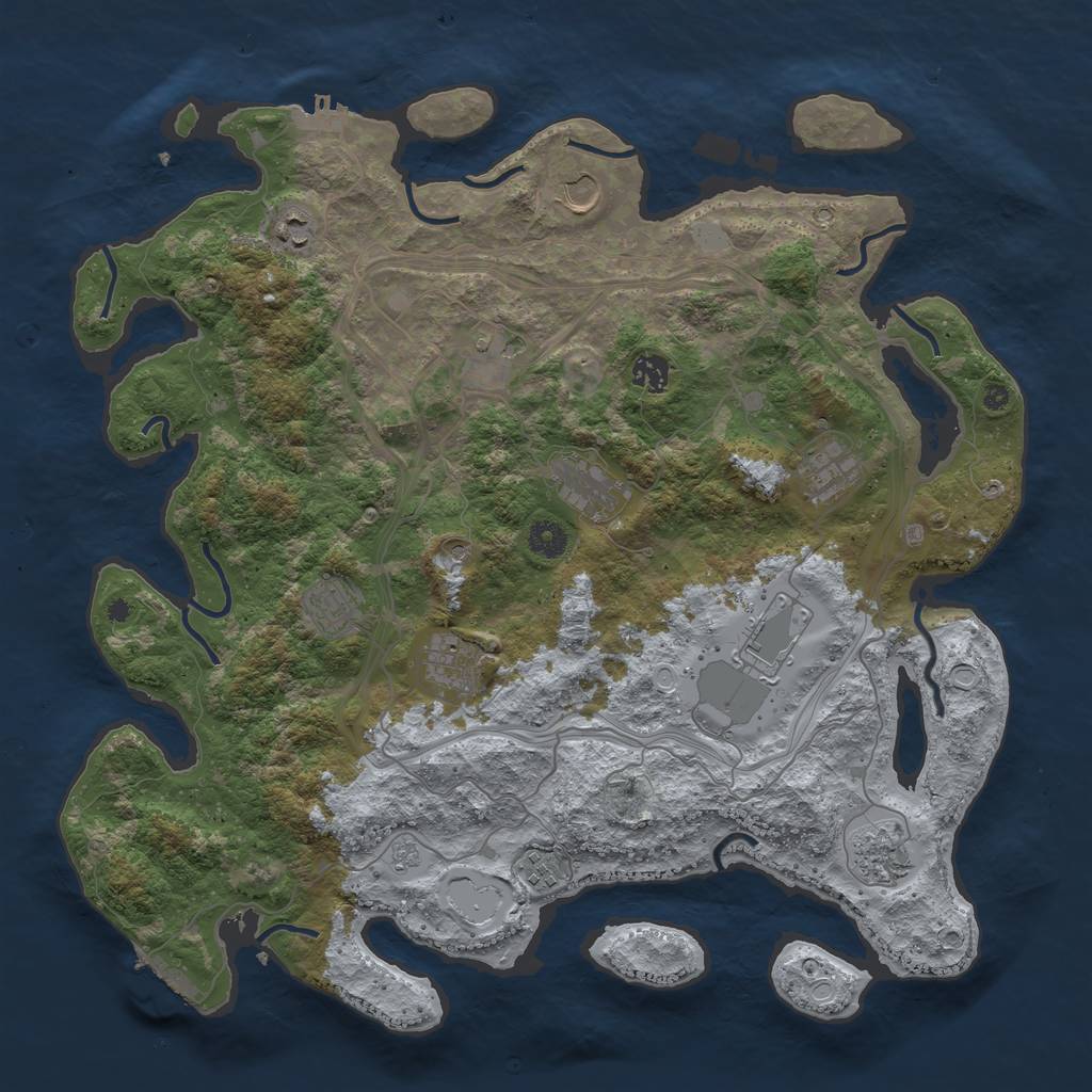 Rust Map: Procedural Map, Size: 4250, Seed: 1774181403, 20 Monuments