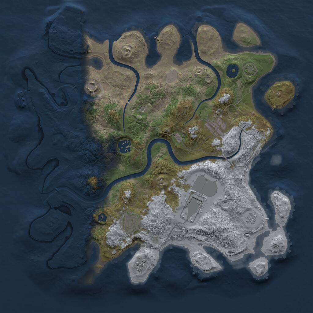 Rust Map: Procedural Map, Size: 3500, Seed: 42647795, 12 Monuments