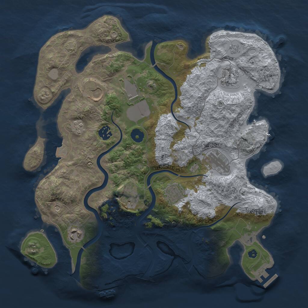 Rust Map: Procedural Map, Size: 3500, Seed: 29034125, 15 Monuments