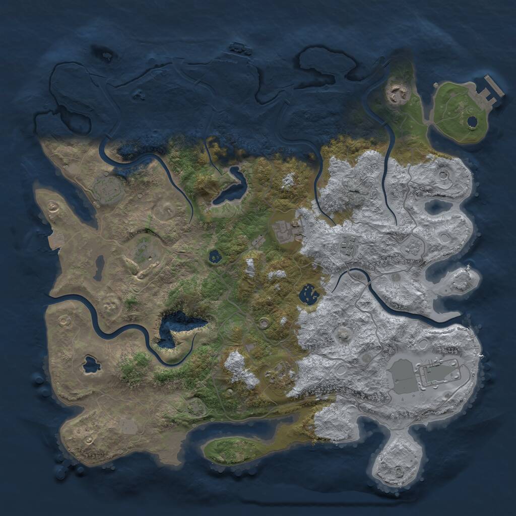 Rust Map: Procedural Map, Size: 4000, Seed: 1312190281, 14 Monuments