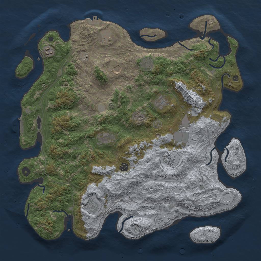 Rust Map: Procedural Map, Size: 4500, Seed: 532, 20 Monuments