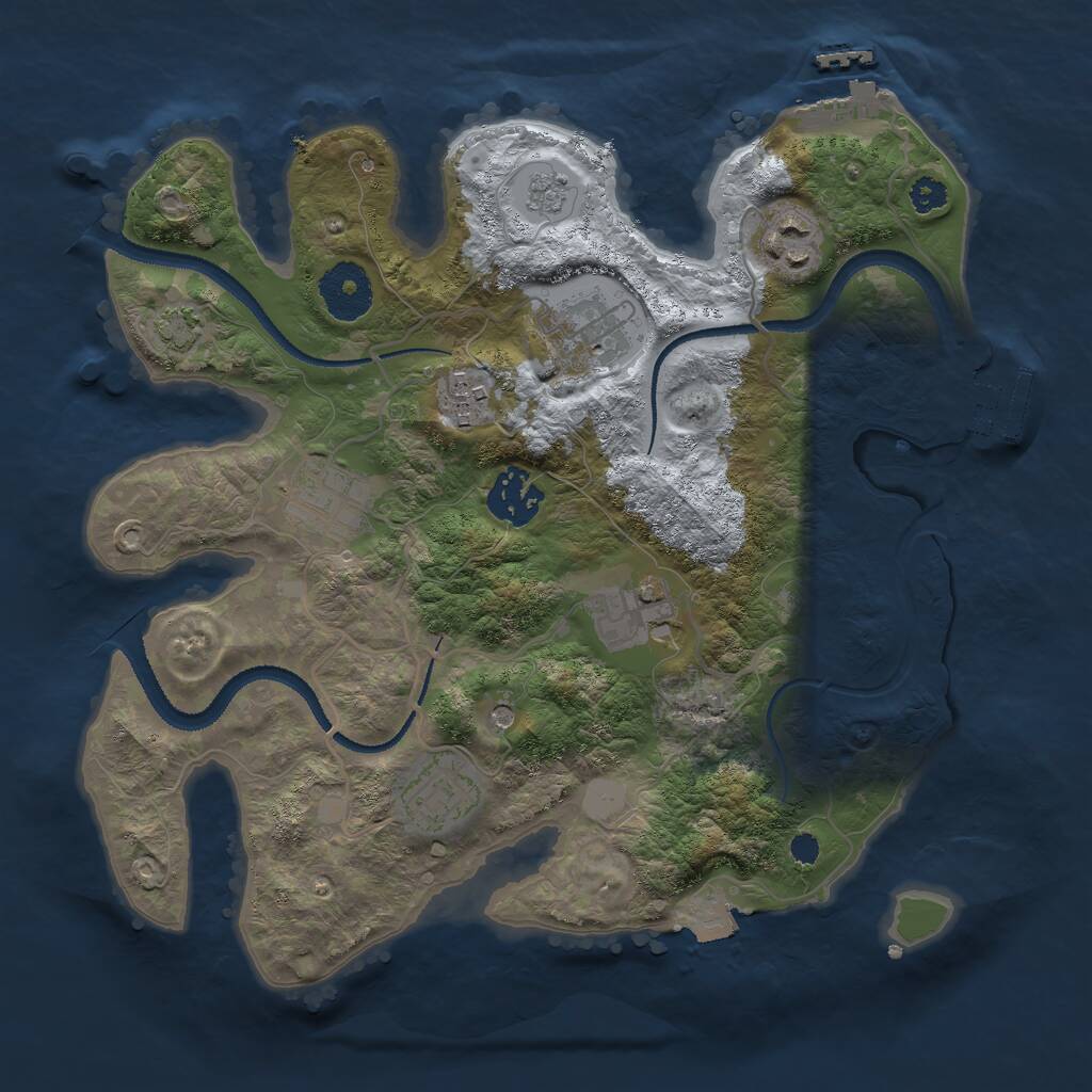 Rust Map: Procedural Map, Size: 3000, Seed: 2786045, 13 Monuments