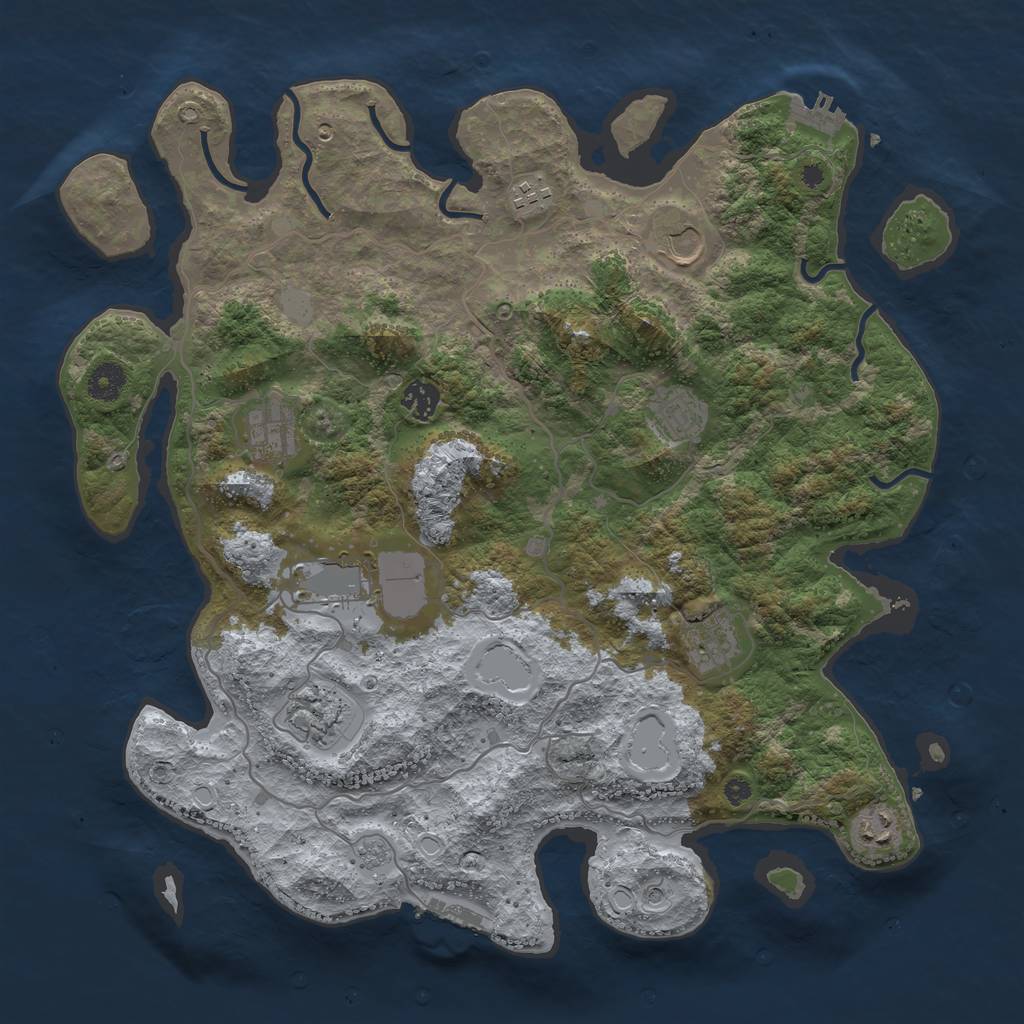 Rust Map: Procedural Map, Size: 4004, Seed: 6738, 18 Monuments