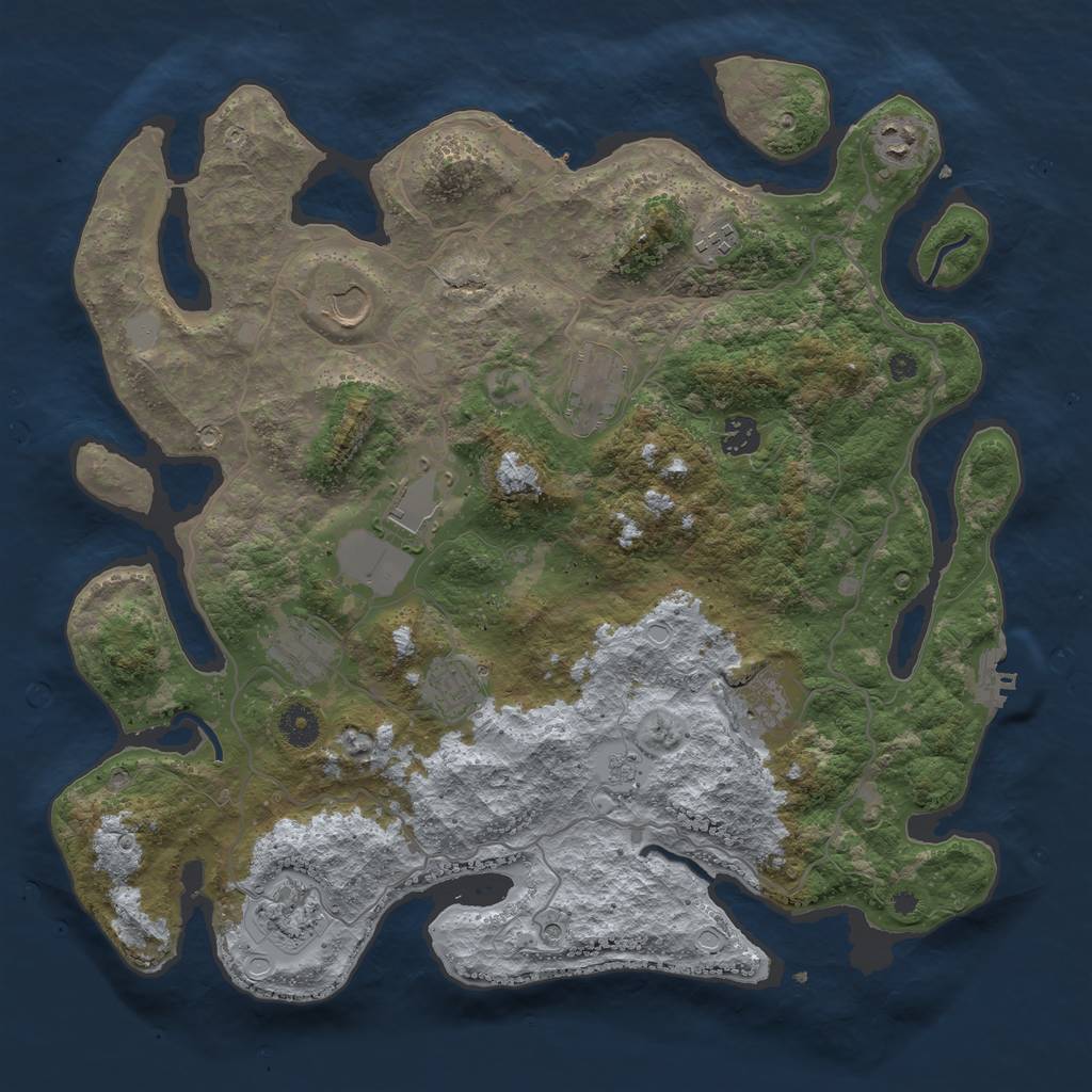 Rust Map: Procedural Map, Size: 4000, Seed: 371479230, 19 Monuments