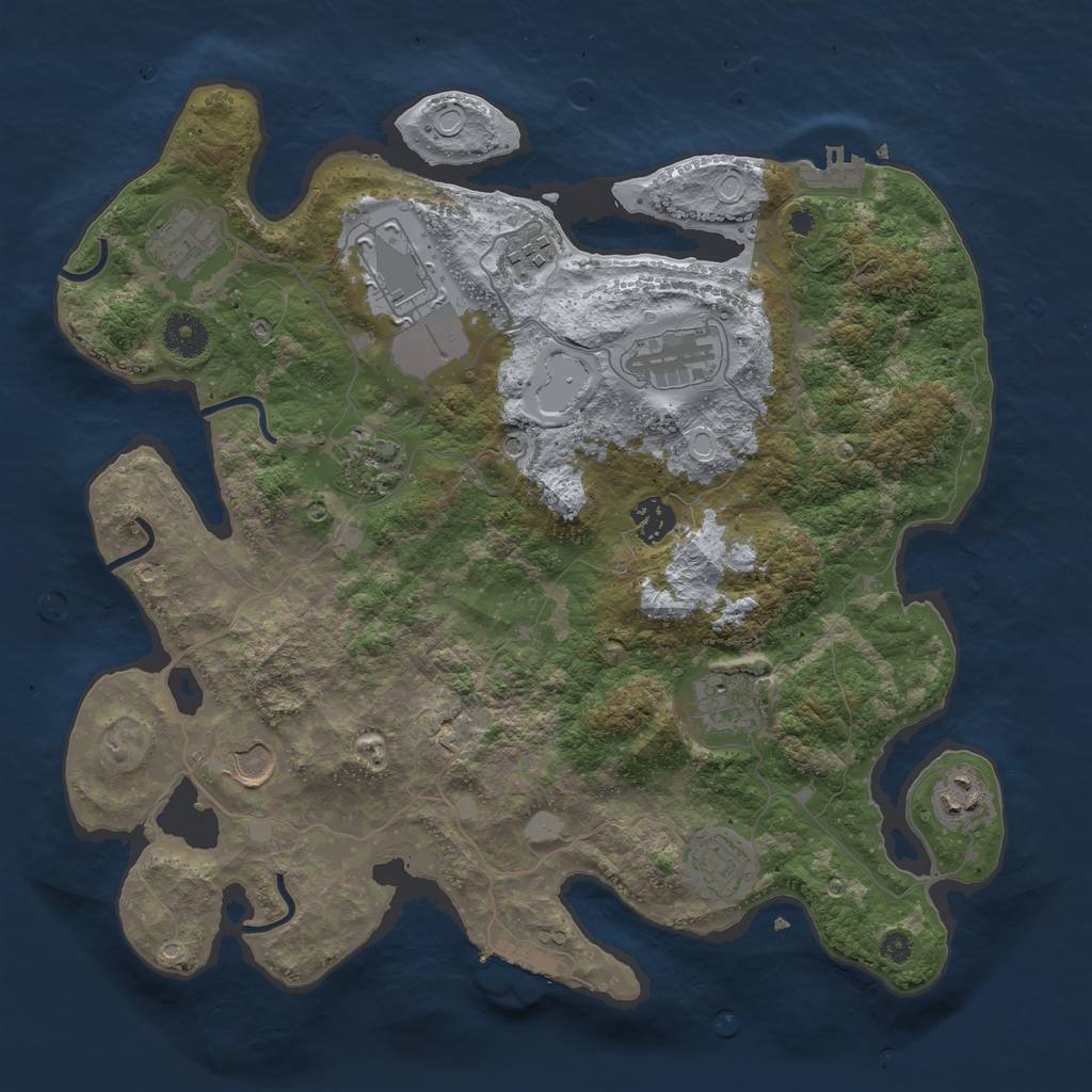 Rust Map: Procedural Map, Size: 3700, Seed: 1647176792, 18 Monuments