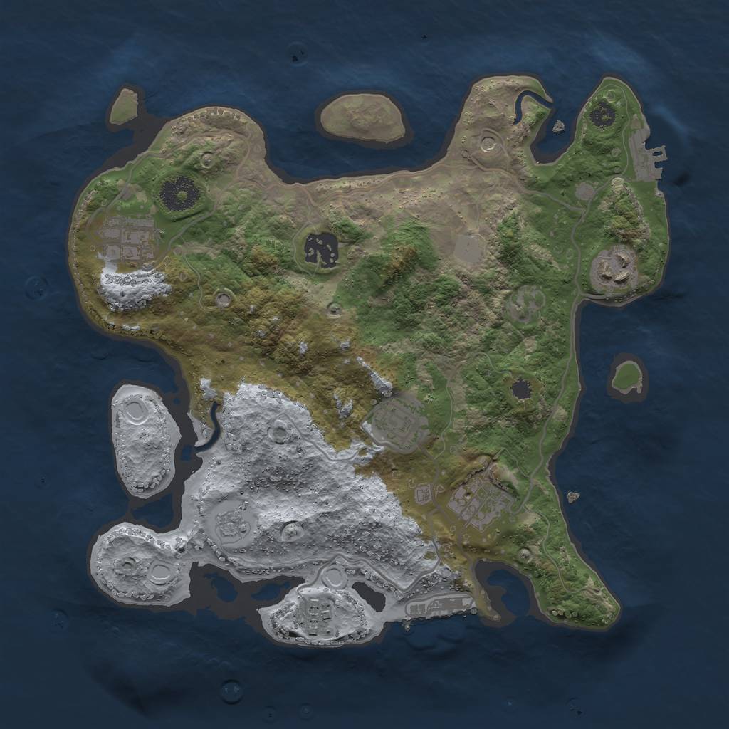 Rust Map: Procedural Map, Size: 3000, Seed: 45914, 15 Monuments