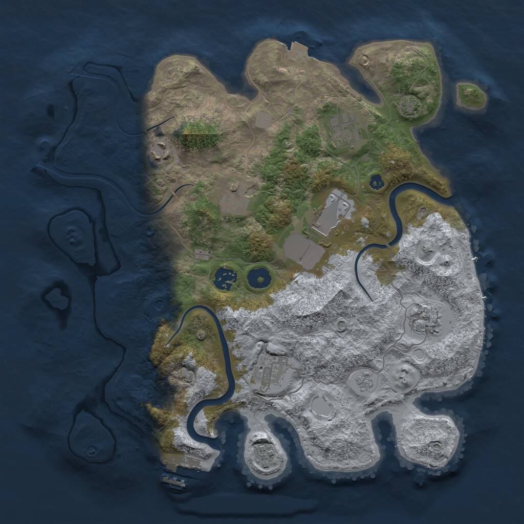 Rust Map: Procedural Map, Size: 3500, Seed: 220224, 13 Monuments