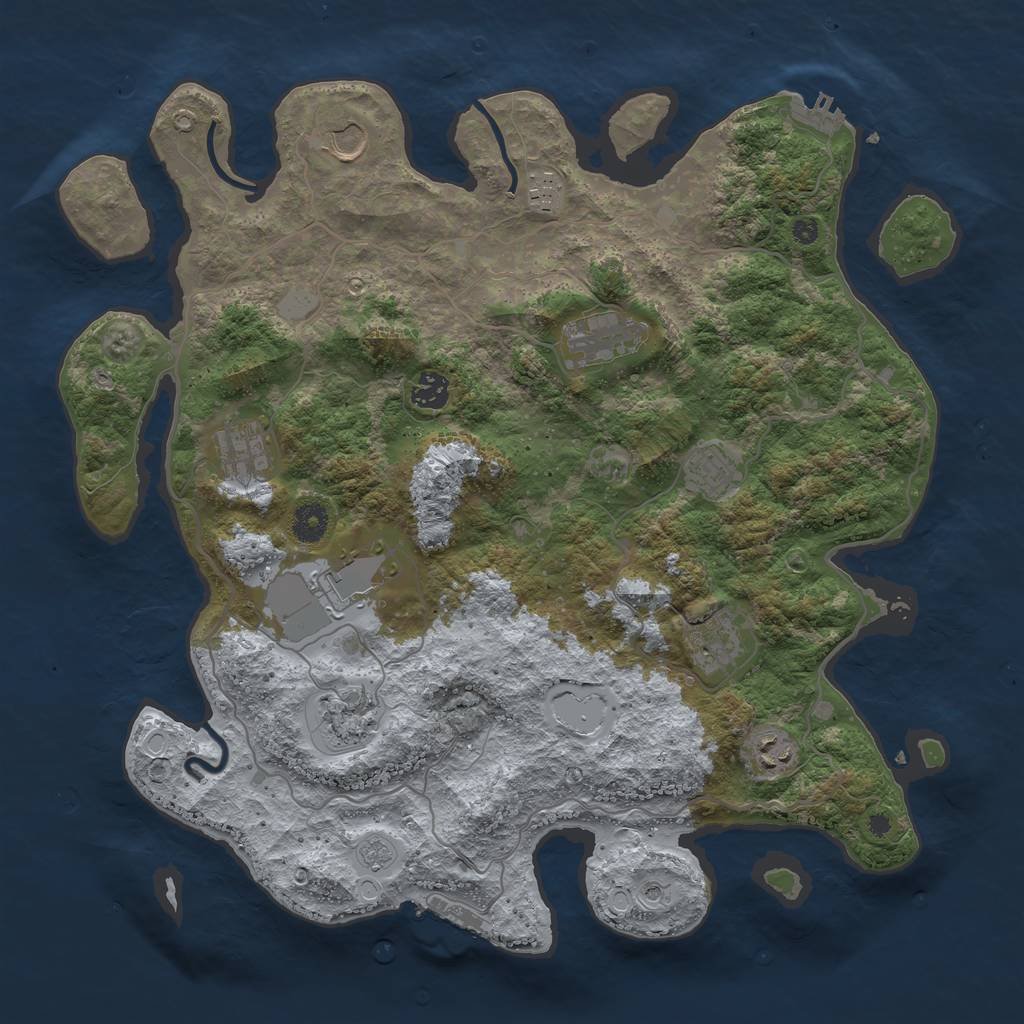 Rust Map: Procedural Map, Size: 4019, Seed: 6738, 19 Monuments