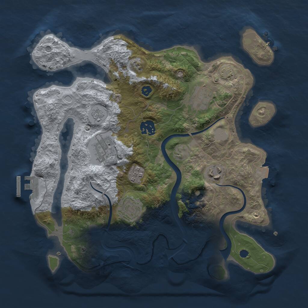 Rust Map: Procedural Map, Size: 3000, Seed: 30690, 11 Monuments