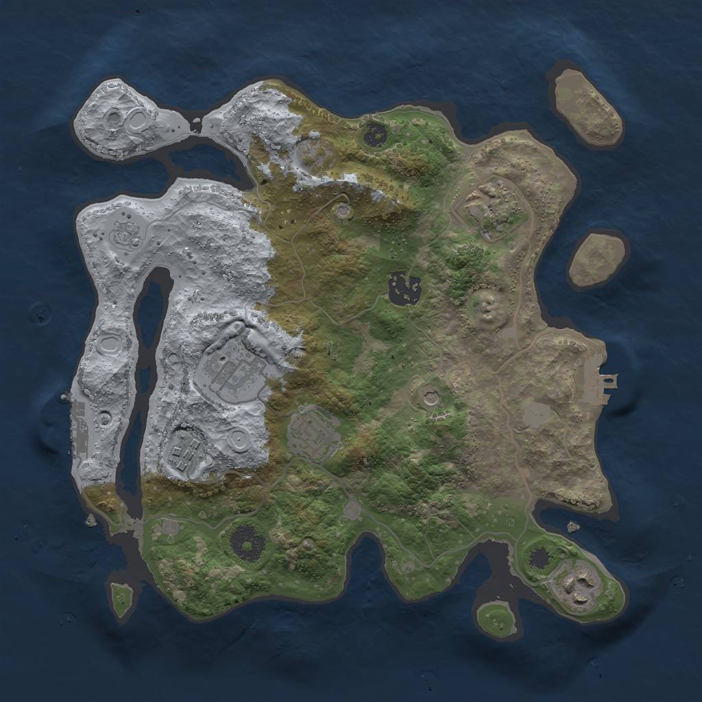Rust Map: Procedural Map, Size: 3000, Seed: 30690, 15 Monuments