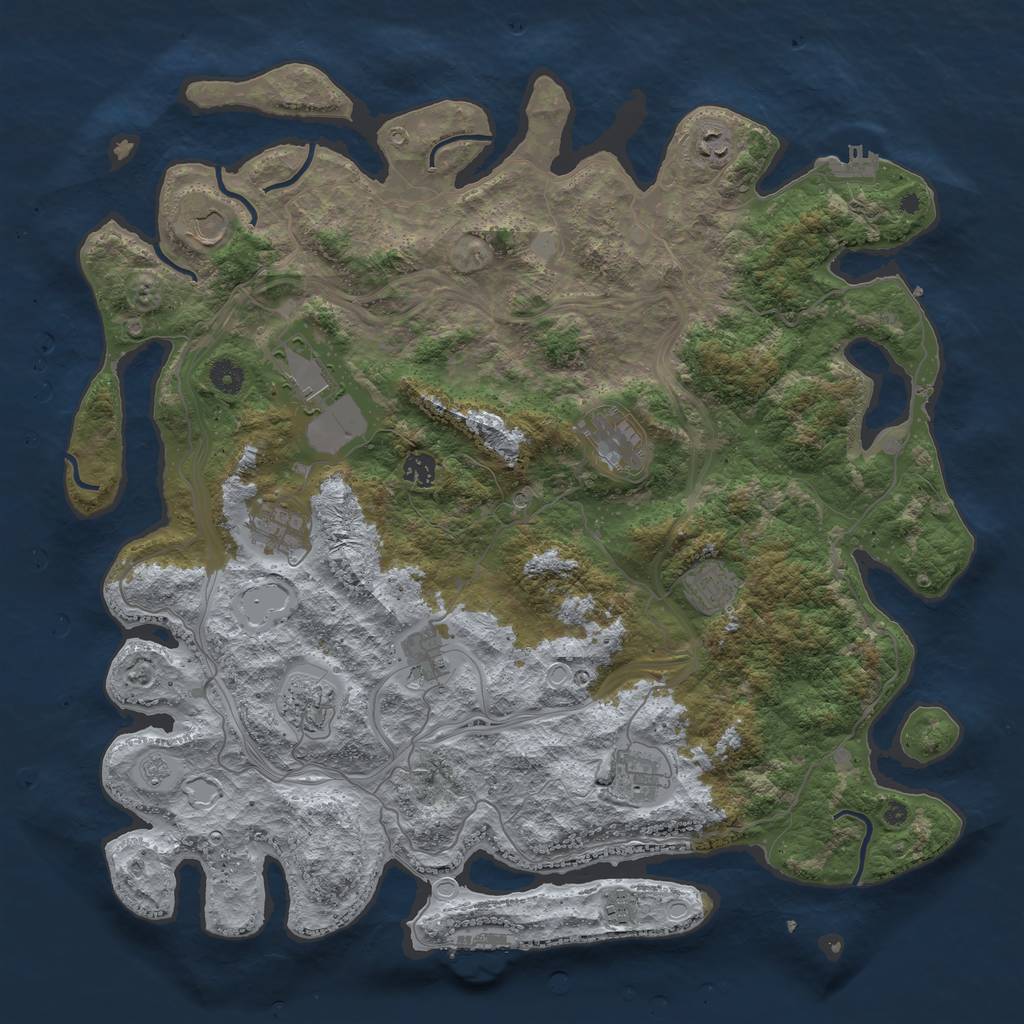 Rust Map: Procedural Map, Size: 4500, Seed: 22150896, 20 Monuments