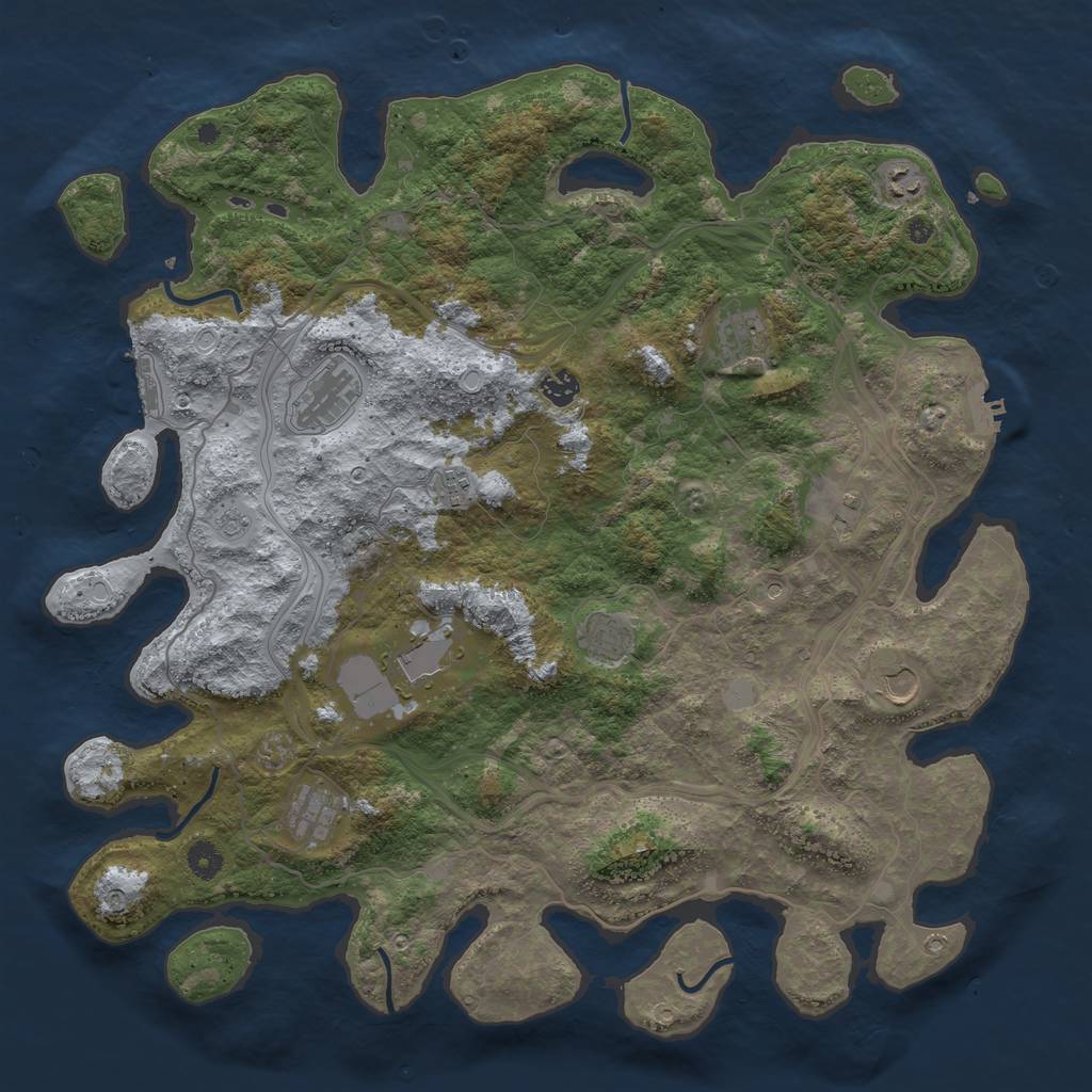 Rust Map: Procedural Map, Size: 4500, Seed: 14923501, 19 Monuments