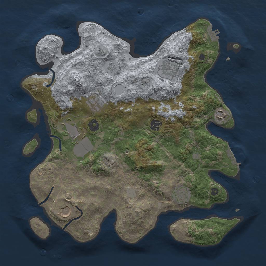 Rust Map: Procedural Map, Size: 3500, Seed: 1426445091, 16 Monuments
