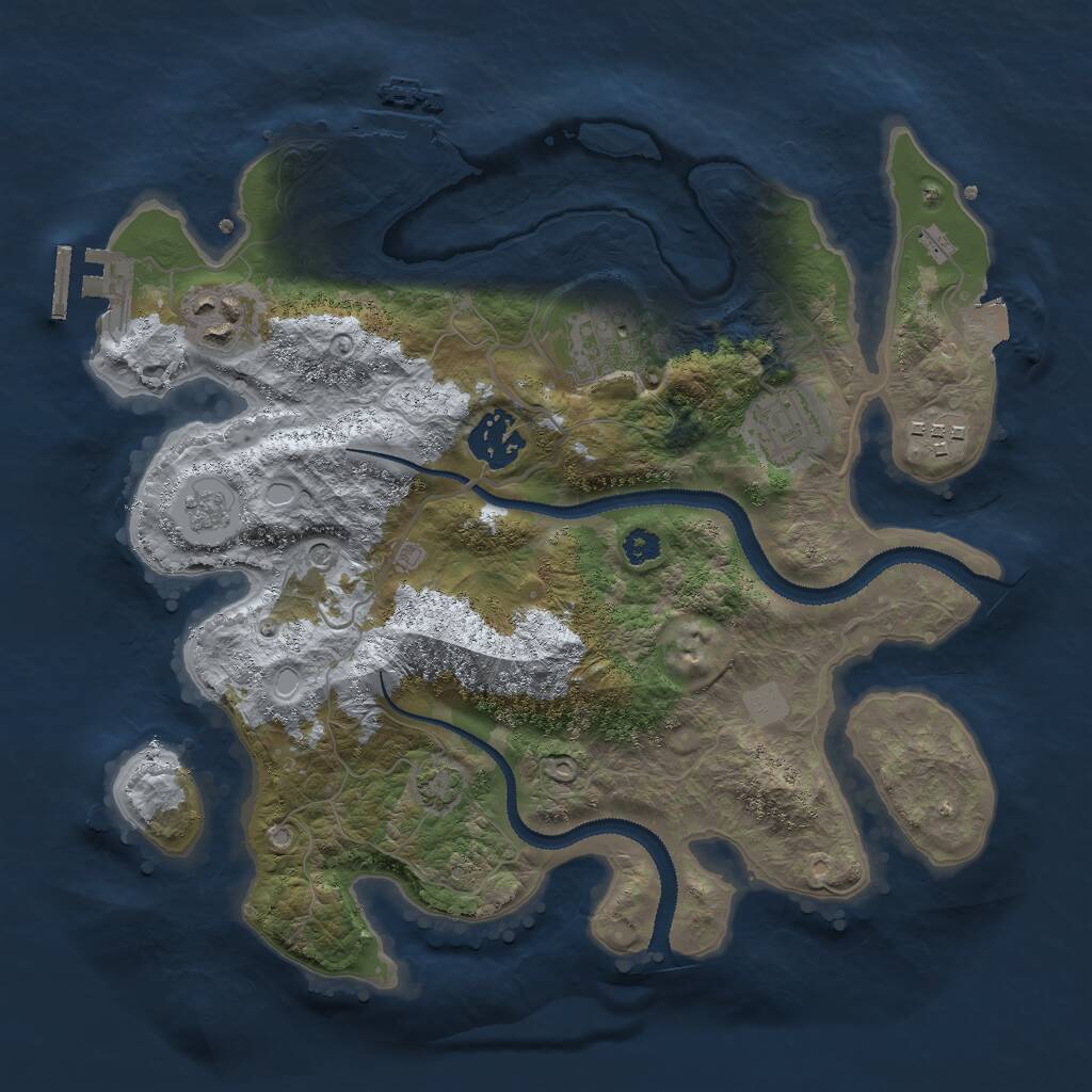 Rust Map: Procedural Map, Size: 3000, Seed: 863920875, 11 Monuments